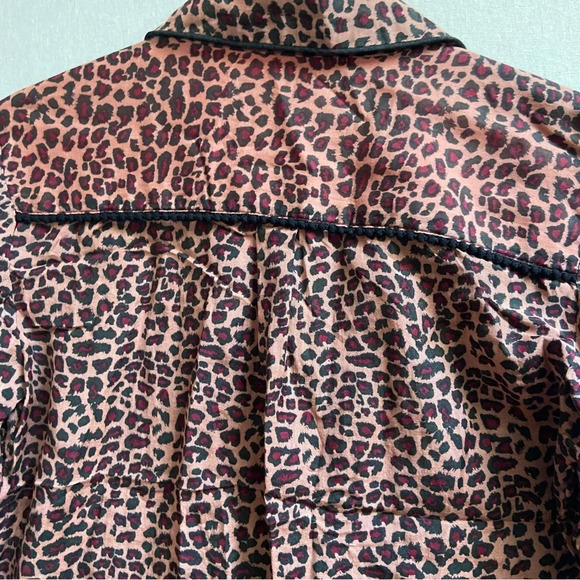 Maison Scotch Createurs de Vetements Animal Print Button Front Shirt Sz S Petite - Picture 3 of 7